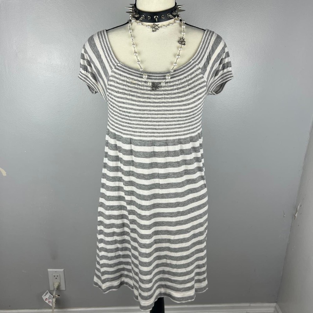 babydoll striped grey dress